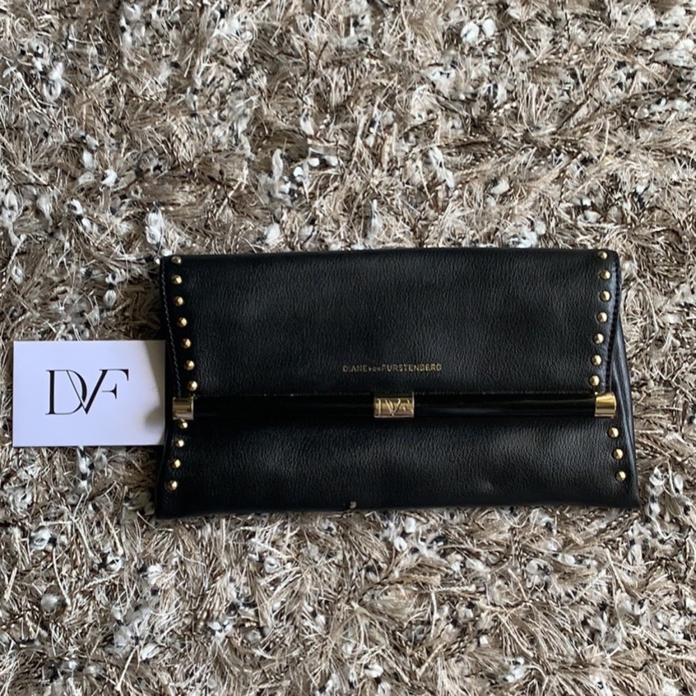 DVF Diane von furstenberg studded clutch